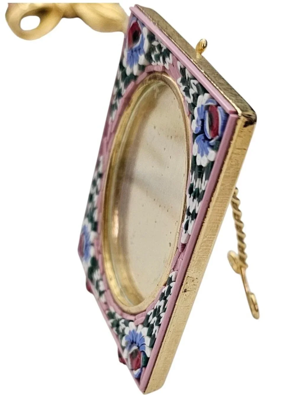 Mosaic Miniature Photo Frame Pink Blue Green Glass Chip, J110